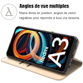 Miniatyrbillede 2 af 4: Beskyttelsesskal - Xiaomi - Redmi A3 - PU-læder - Stødabsorberende - Multi-posisjonsstøtte gyllene