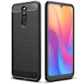 Miniatyrbillede 1 af 4: Taske til Redmi 8A (6,2") - E.F. CONNECTION - Sort silikone - Stålfunktioner - Forstærket beskyttelse Svart