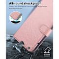 Miniatyrbillede 4 af 6: Coque + 2 Indbyggede Glas til Xiaomi Redmi 14C, Ridsesikker PU Læder Beskyttelse i Rosa Rosa