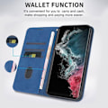 Miniatyrbillede 2 af 6: Coque + 2 Beskyttelsesglas til Xiaomi Redmi Note 14 Pro 5G (ikke til 4G) PU Læder Beskyttelse Mørkeblå marinblå