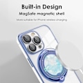 Miniatyrbillede 4 af 4: Beskyttelsesskal - Silikone - iPhone 16 Pro Max - Rotérbar magnetisk støtte - Slim - Blå Blå