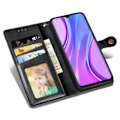 Miniatyrbillede 3 af 4: Etui - Xiaomi - Redmi 9 - Stødsikker - Pung - Blød - Sort Svart