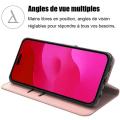 Miniatyrbild 2 av 4: Fodral för iPhone 15 Pro, Anti-Scratch Card-hållare Mjukt syntetiskt läder - Rosa