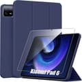 Coque + Härdat Glas för Xiaomi Pad 6 / 6 Pro, Rep-skydd med Stöd - Mörkblå marinblå