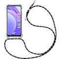 Miniatyrbillede 1 af 4: Taske til Xiaomi Mi 10T Lite (6,67") Tyndt forstærket hjørne AntiShock Anti-ridsebeskyttelse Inkluderet kæde Sort Transparent-svart