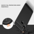 Miniatyrbillede 4 af 4: Carbon Fiber Resilient TPU Shockproof Protective Armor Case til Xiaomi Mi 8 6.21" - Sort Svart