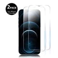 Härdat Glas - E.F.CONNECTION - för iPhone 12 Pro Max - Paket med 2 - Kompatibel med Face ID - Snabb Respons