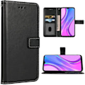 Miniatyrbillede 1 af 4: Etui til Redmi 9 (6,53") sort lædereffekt Elegant design solid magnetisk lukning Svart