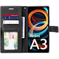 Miniatyrbild 3 av 4: Coque för Xiaomi Redmi A3 - E.F.Connection - Svart - Stötabsorberande skydd - Syntetiskt läder - Inbyggt stativ Svart