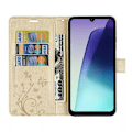 Miniatyrbillede 3 af 6: Coque og 2 Våde Glas til Xiaomi Redmi 14C, Beskyttelse med Klap i Syntetisk Læder Stødabsorberende Guld Sommerfuglemotiv gyllene