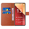 Miniatyrbillede 3 af 4: Coque og Hærdede Glas - Xiaomi - Redmi Note 13 Pro 4G - Stødabsorberende - Brun PU Læder - 360° Beskyttelse kastanj