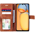 Miniatyrbild 3 av 4: Skyddsfodral för Xiaomi Redmi 13C - MÄRKE - Retrodesign - PU-läder - Magnetisk - Mjuk kastanj