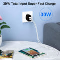 Miniatyrbillede 2 af 4: Lader 30W - E.F.CONNECTION - 2 porte - USB-C 1M - Kompatibel med OPPO A72 A94 5G Svart