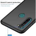 Miniatyrbillede 4 af 4: Etui til Redmi Note 8 (6,3"), blød silikone Anti-Shock Præcis Cutting Sort med hærdet glas Svart