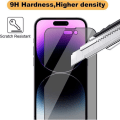 Miniatyrbillede 4 af 4: [3 styk] Anti-spion hærdet glas til iPhone 14 Pro (6.1") Svart