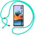 Miniatyrbild 1 av 4: Fodral för Redmi Note 10 Pro 5G (6,67") Anti-Scratch Transparent förstärkt hörnskydd Anti-Shock + Justerbar axelrem Grön Transparent-Grön