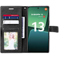 Miniatyrbild 3 av 4: Coque - Xiaomi - 13 - Tvåfärgad Syntetisk Läder - Plånbok - Heltäckande Skydd Brun svart