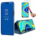 Miniatyrbild 1 av 4: Skyddsfodral för Redmi Note 9S - E.F.CONNECTION - Spegeleffekt - Genomskinligt fönster - Blå blå