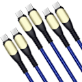 Miniatyrbild 1 av 4: Kabelset med 3 Snabb USB-C till USB-C 60W för iPhone 16, 16 Pro, 16e, 16 Plus, iPhone 15, 15 Plus, 15 Pro Max - Nylon 1M Blå Blå