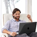 Miniatyrbillede 5 af 6: Cover til MacBook Air 15 Tommer M4 M3 M2 2025 2024 2023, Ventileret Hård Beskyttelse Stødabsorberende Skridsikker Sort Svart