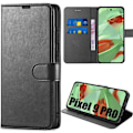 Miniatyrbillede 1 af 4: Etui til Google Pixel 9 Pro, Anti-ridsekortholder Blødt syntetisk læder - sort
