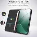 Miniatyrbillede 2 af 4: Coque - Xiaomi - 14 - Syntetisk Læder Sort - Mosaikmønster - Magnetlukning Svart