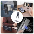 Miniatyrbillede 3 af 4: Etui til Xiaomi Redmi Note 11 Pro Silikone Ultra Slim stødsikker med justerbar metalstøtte Sort