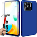 Miniatyrbillede 1 af 4: Beskyttelsescover - E.F.CONNECTION - til Xiaomi Redmi 10C - Fleksibel - Silikone - Blå - 2 Tempererede Glas Blå