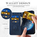 Miniatyrbillede 3 af 4: Coque - Xiaomi - Redmi Note 13 Pro 5G - Syntetisk læder Marineblå - Stødabsorberende beskyttelse - Multi-position holdere marinblå