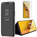 Miniatyrbild 1 av 4: Fodral för Xiaomi Redmi Note 13 5G (inte för 4G) + 2 härdade glasögon, Smart Fodral Clear View 360° Stötsäker svart
