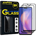 Miniatyrbillede 1 af 4: Vcomp - Til Xiaomi Mi 8 Lite/ Mi8 Youth/ Mi 8X 6,26": Parti/pakke med 2 farvede hærdet glasskærmbeskyttere - SORT SVART