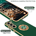 Miniatyrbillede 3 af 4: Coque til Xiaomi Redmi Note 14 5G (ikke til 4G) - Stødabsorberende silicone med natgrønne ring. Nattgrönt