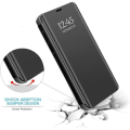 Miniatyrbild 4 av 4: Xiaomi Redmi 8-fodral, läder med 2 st härdat glas och stativ Clear View Mirror Luxury Slim Protection Redmi 8, Lila