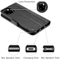 Miniatyrbild 3 av 4: Coque Etui Rabat - E.F.CONNECTION - för iPhone 11 Pro Max - Syntetiskt Läder Svart - Härdat Glas - 360° Skydd Svart