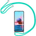 Miniatyrbild 1 av 4: Fodral för Redmi Note 10 4G (6,43") Stötsäkert förstärkt skyddshörn Transparent Anti-Scratch Flexibel + Axelrem Grön Transparent-Grön