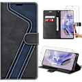 Miniatyrbillede 1 af 4: Coque + 2 Glaser Dæmpet - E.F.Connection - Redmi Note 12 Pro Plus 5G - PU Læder Sort - Semi-stiv - Stødabsorberende Svart, Marinblå