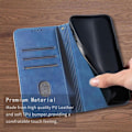 Miniatyrbild 6 av 6: Coque + 2 Härdat Glas för Xiaomi Redmi Note 14 Pro 5G (inte för 4G) Skydd Läder PU Mörkblå marinblå