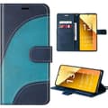 Coque för Xiaomi - Redmi Note 13 5G - Blå Läder Effekt - Stötsäker - 360° Skydd - Kortförvaring Blå