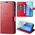 Miniatyrbillede 1 af 4: Coque til Xiaomi Redmi Note 13 4G - E.F.Connection - PU Læder Folio Etui - Rød - 2 Tempered Glas - Justerbar Støtte Röd