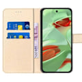 Miniatyrbild 3 av 4: Fodral + 2 härdade glasögon för Google Pixel 9 Pro, Anti-Scratch Card-hållare 360 graders skydd PU Läder Guld