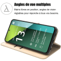 Miniatyrbild 2 av 4: Coque - Xiaomi - Redmi Note 13 Pro 5G - Guld - Syntetiskt läder och TPU - Stödfunktion gyllene