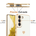 Miniatyrbillede 2 af 4: Etui til Xiaomi Redmi 10C White Heart Pattern Anti-Scratch Soft TPU + 2 hærdede briller