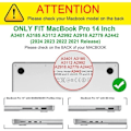 Miniatyrbillede 2 af 6: Coque til MacBook Pro 14 Tommer M4 M3 M2 M1 Pro/Max 2024 2023 2021, Stødabsorberende beskyttelse med ventilationsåbning - Sort Svart