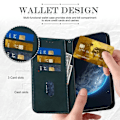 Miniatyrbillede 3 af 4: Coque til Xiaomi Redmi Note 13 5G - E.F.CONNECTION - Etui i PU-læder med kortlomme - Natgrøn Midnattsgrönt