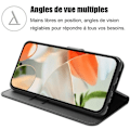 Miniatyrbild 2 av 4: Fodral och 2 härdade glasögon för Google Pixel 9 - Anti-Scratch Plånboksfodral i svart syntetiskt läder