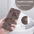 Miniatyrbillede 3 af 6: Coque + 2 Glasser Dæmpet til Xiaomi Redmi A3 - Beskyttelse i Syntetisk Læder Brun med Trykt Sommerfugl kastanj