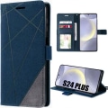 Miniatyrbillede 1 af 4: Coque - Samsung - Galaxy S24 Plus - Ridsefast - Stødabsorberende - Marineblåt Syntetisk Læder marinblå