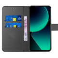 Miniatyrbillede 3 af 4: Coque + 2 Beskyttelsesglas - Xiaomi - 13T/13T Pro - Stødabsorberende Etui - PU Læder - Sort Svart