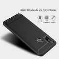 Miniatyrbillede 2 af 4: Carbon Fiber Resilient TPU Shockproof Protective Armor Case til Xiaomi Mi 8 6.21" - Sort Svart