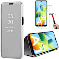 Miniatyrbild 1 av 4: Fodral för Xiaomi Redmi A1/A2 och 2 härdade glasögon - Stötsäkert fodral Spegeleffektskydd Silver